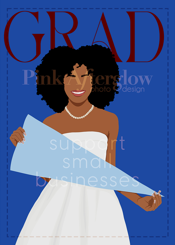 Pennant Graduation Card - Blue & Red