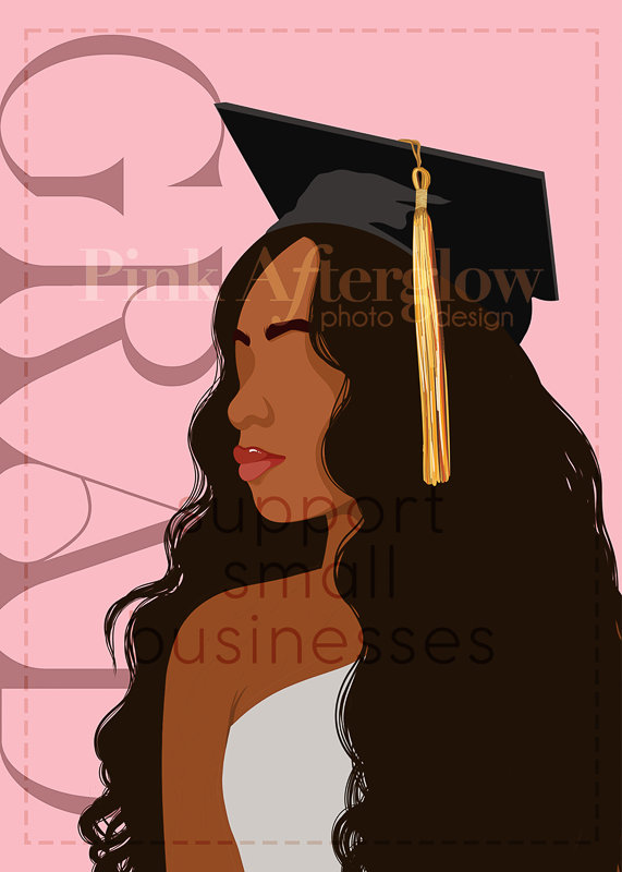 Graduation Card - Pink Profile