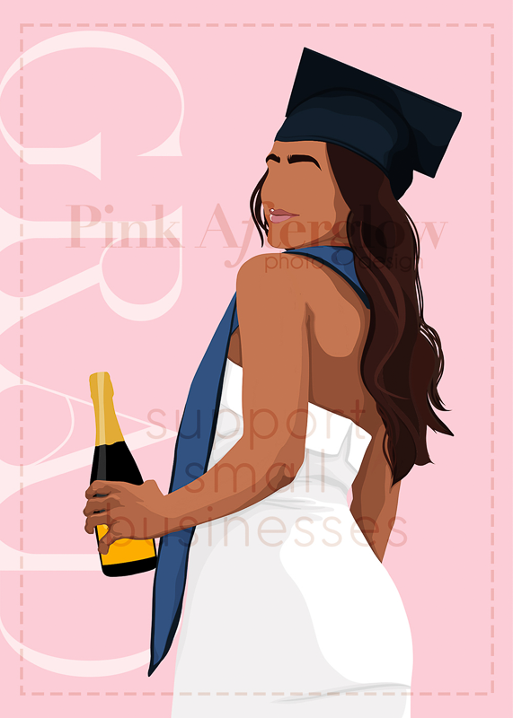 Graduation Card - Champagne Pink
