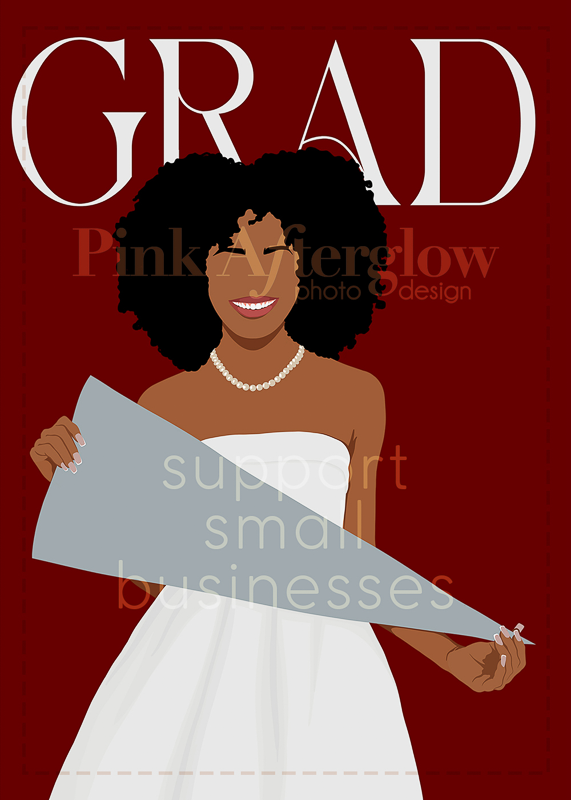 Pennant Graduation Card - Red & Gray