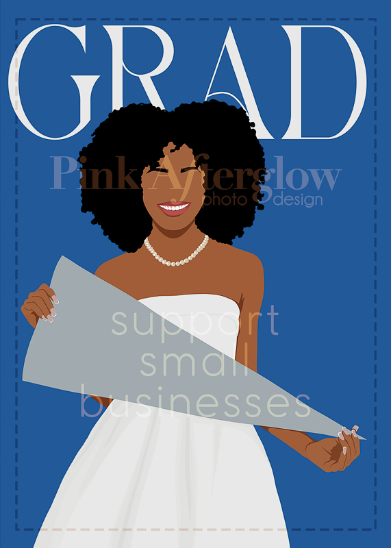 Pennant Graduation Card - Blue & Gray