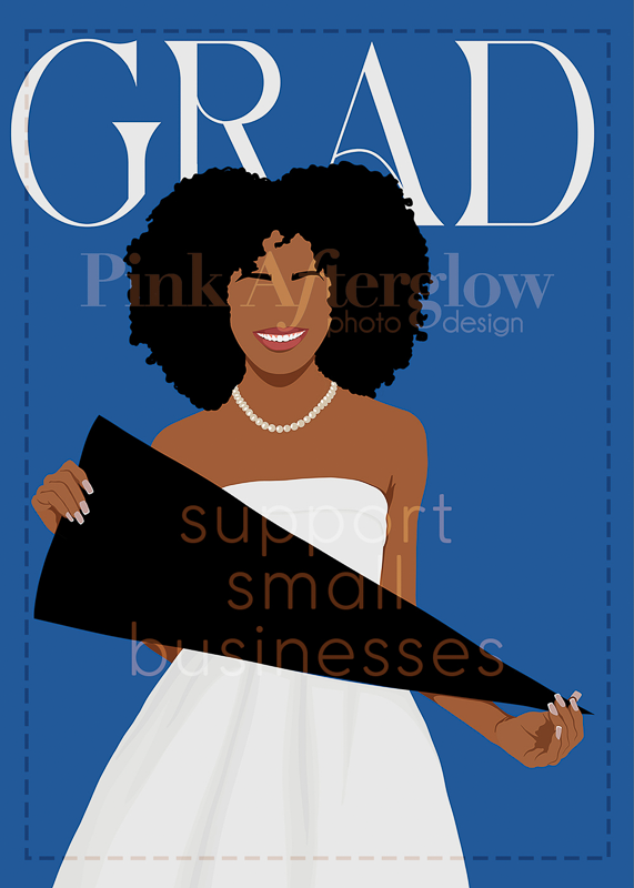 Pennant Graduation Card - Blue & Black