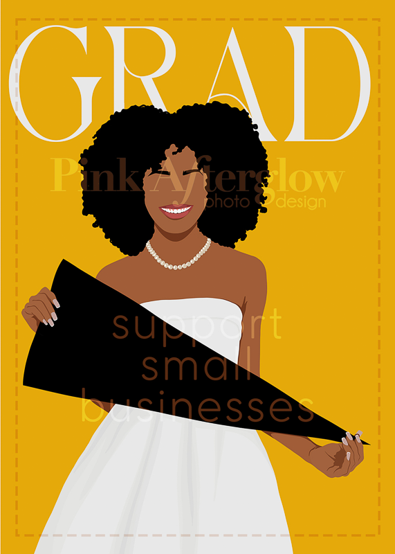 Pennant Graduation Card - Black & Gold